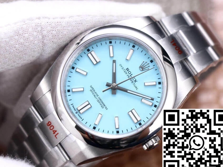 Turquoise Rolex EW M124300-0006 Perpetual Factory Dial Oyster 41MM Blue 0408